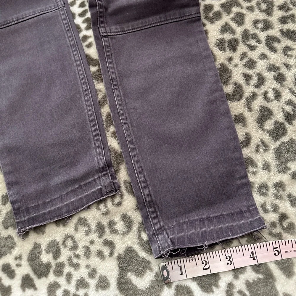 Hollister Crop High Rise Fray Bottom Pants in Gray Purple Size 0 24W